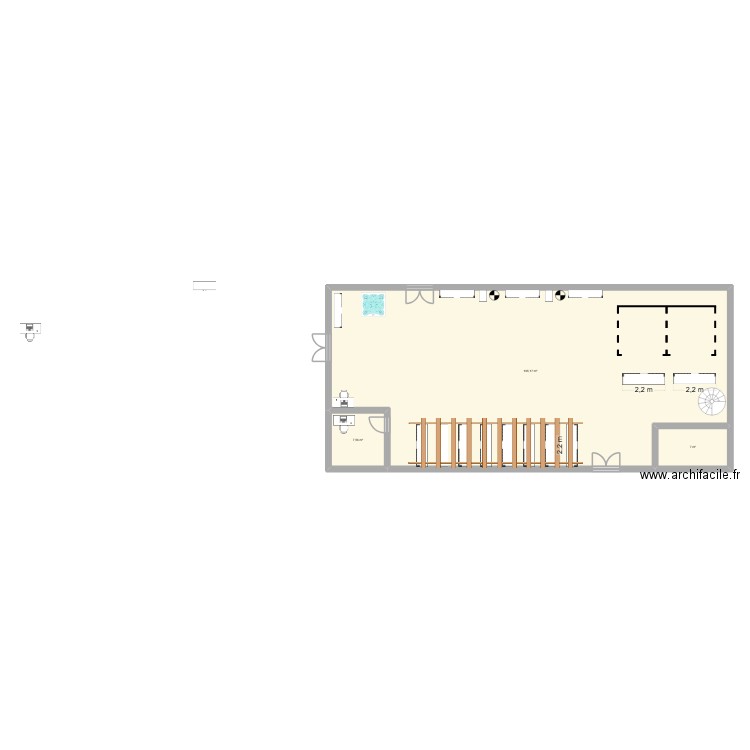 Plan Atelier. Plan de 3 pièces et 180 m2
