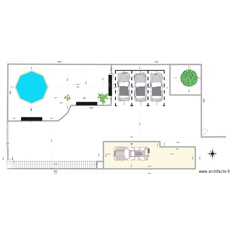 COUR MVOUNI. Plan de 1 pièce et 45 m2