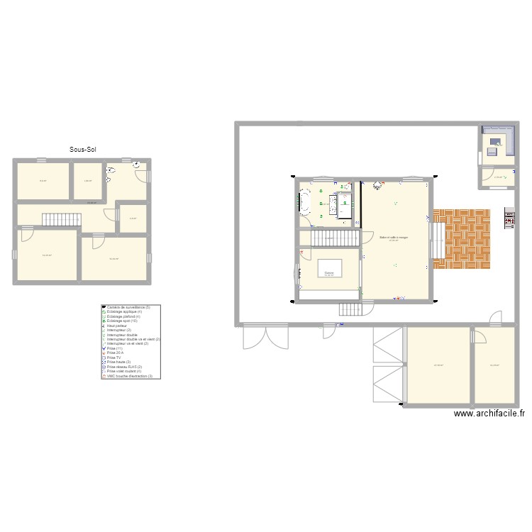 Maison Valleroy. Plan de 14 pièces et 174 m2