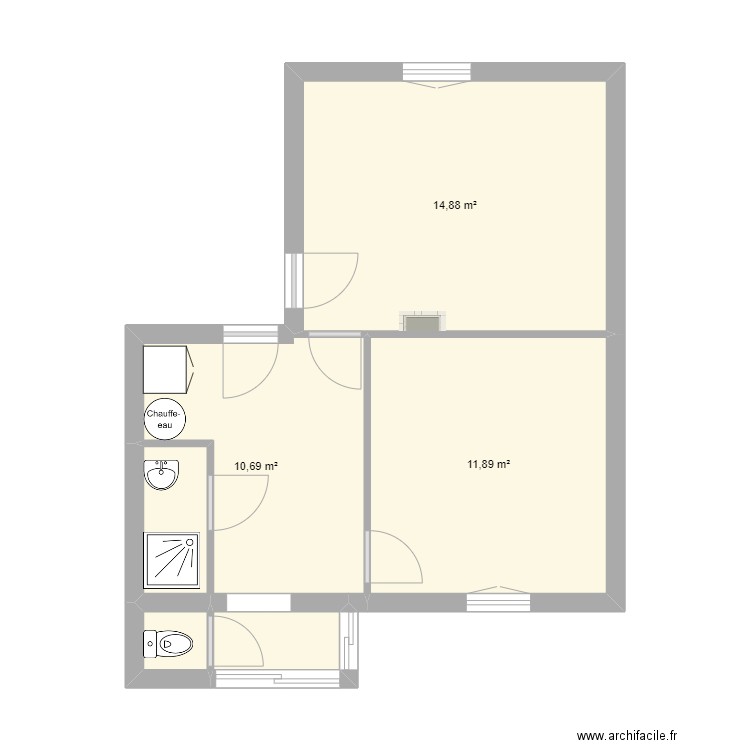 T2 vue faron. Plan de 5 pièces et 40 m2