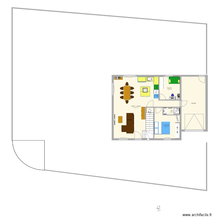 maison rdc 2 ploneour. Plan de 0 pièce et 0 m2