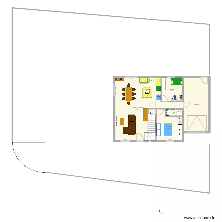 maison rdc 2 ploneour. Plan de 