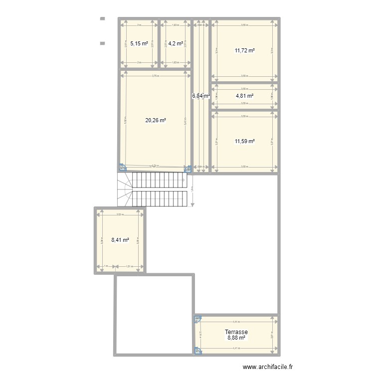 rene 2. Plan de 9 pièces et 82 m2