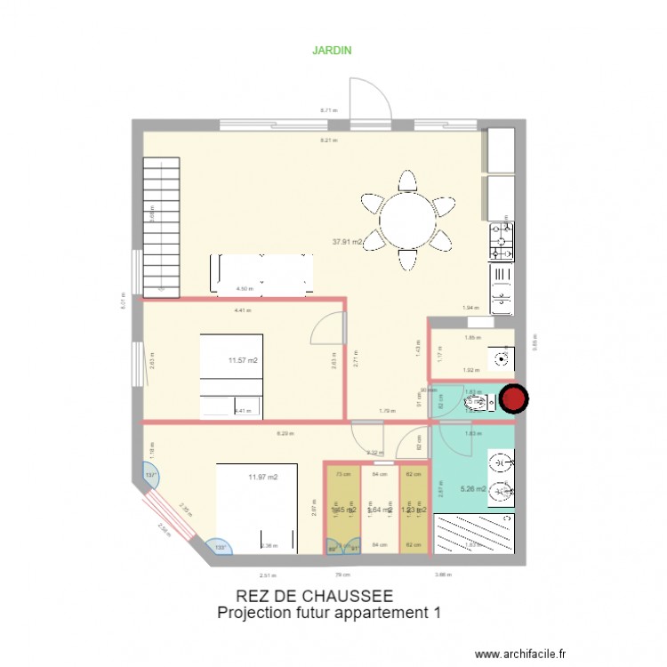 garage Boris REZ DE CHAUSS2E SANS LE GARAGE futur appartement 1. Plan de 0 pièce et 0 m2