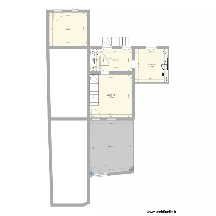 Saintines apres travaux. Plan de Saintines apres travaux. Plan de