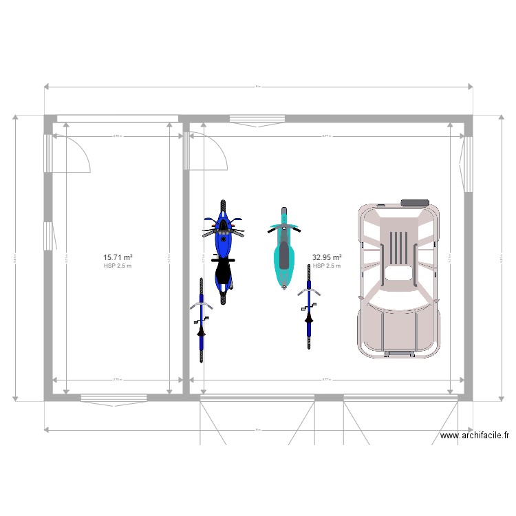 garage plan au sol MODIF 666. Plan de 0 pièce et 0 m2