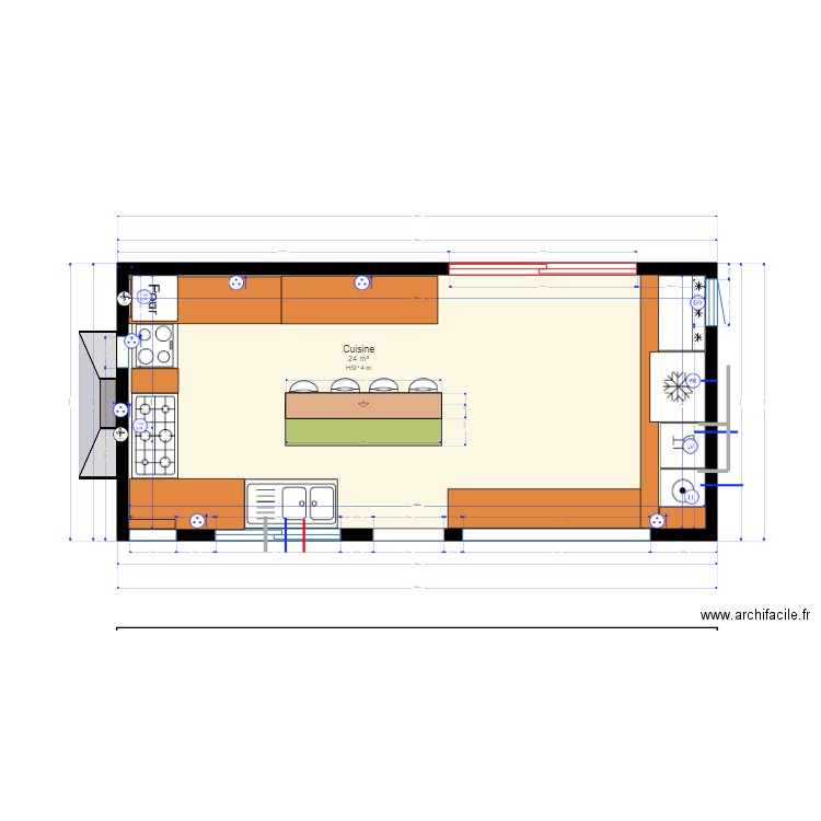 PLAN DE CUISINE . Plan de 0 pièce et 0 m2