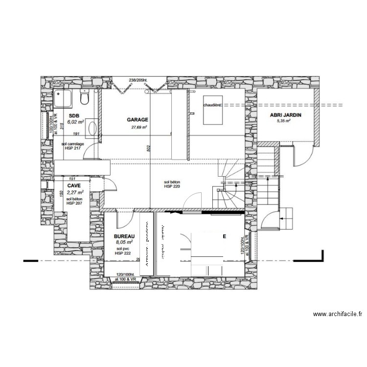 sous sol ploum simple. Plan de 0 pièce et 0 m2