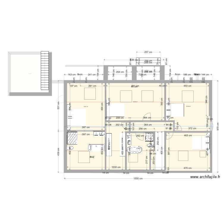 V8c avec extension ch parents ouest. Plan de 0 pièce et 0 m2