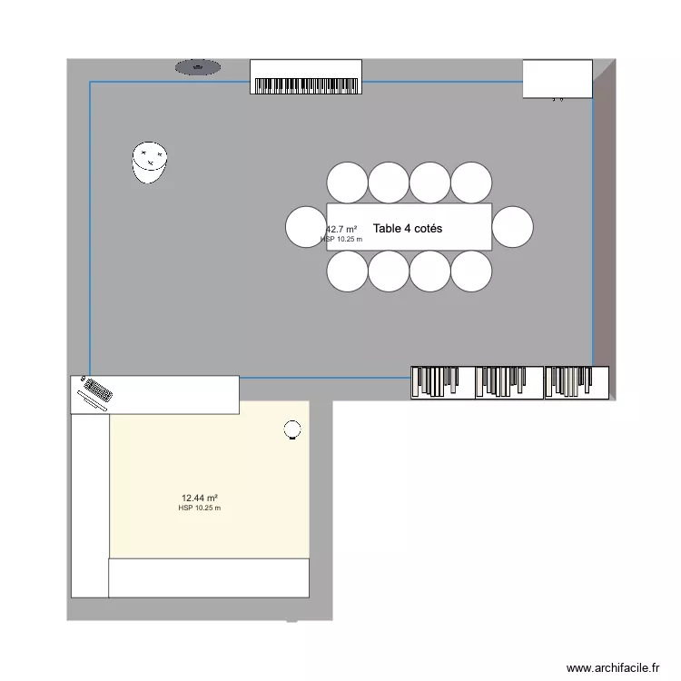 extantion de la maison. Plan de 
