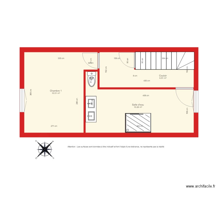 BI 3205 1e étage coté. Plan de 0 pièce et 0 m2