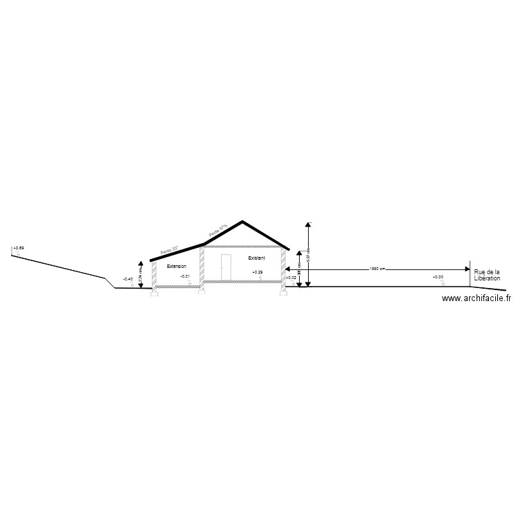 coupe terrain. Plan de 0 pièce et 0 m2