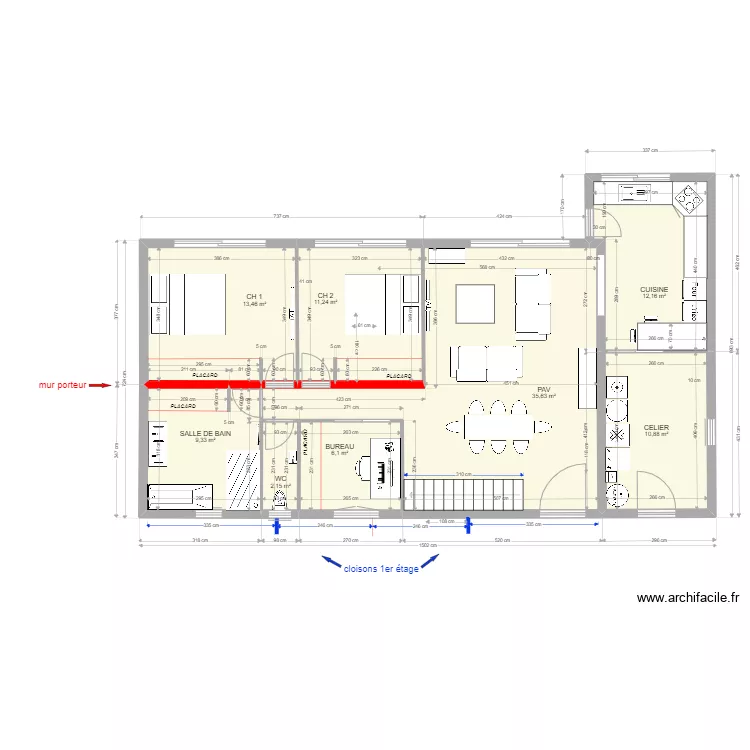 RENOVATION TEST 13. Plan de 