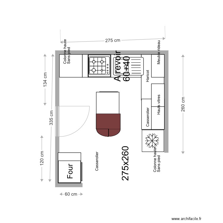 Cuisine modifié . Plan de 0 pièce et 0 m2