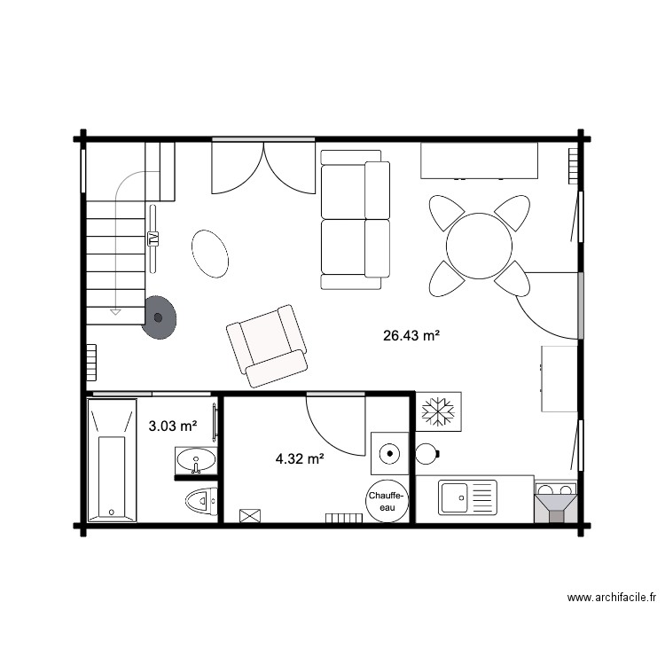RDC Chalet 34 M . Plan de 0 pièce et 0 m2
