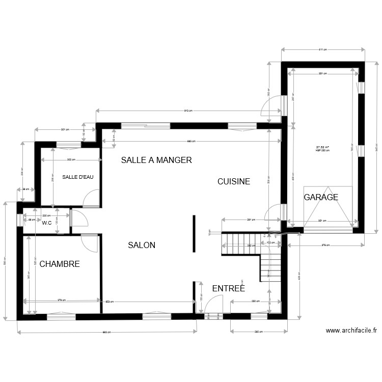 RDC GARAGE MODIFIE. Plan de 0 pièce et 0 m2