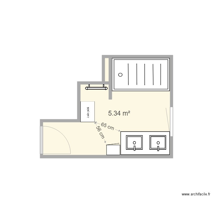 plan salle de bain Patricia V3. Plan de 0 pièce et 0 m2