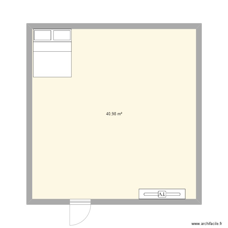 moi. Plan de 1 pièce et 41 m2