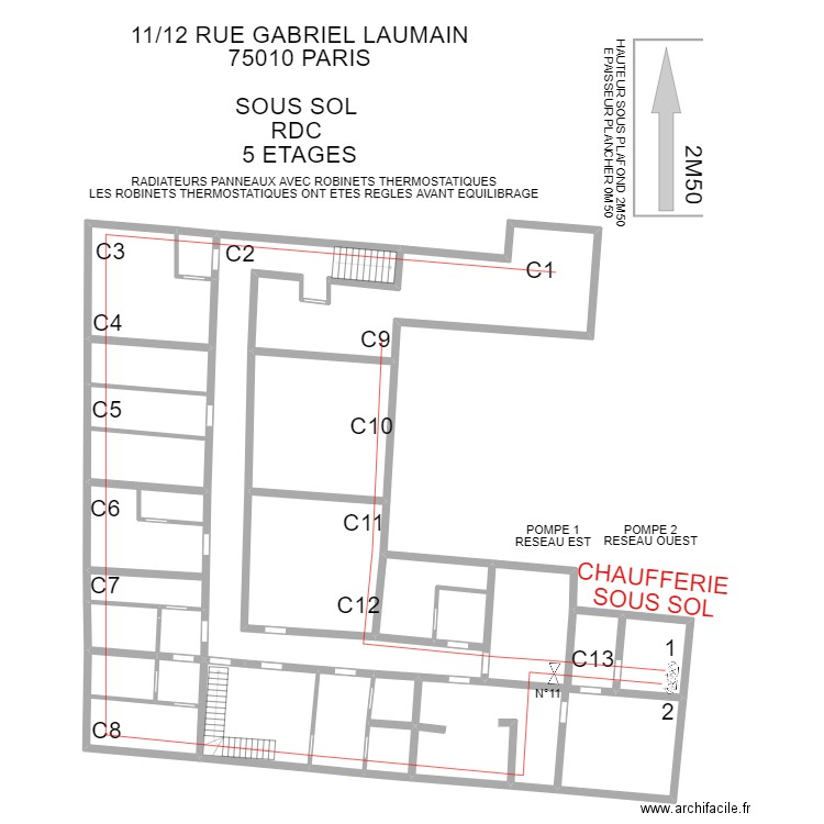 adef paris 10eme . Plan de 18 pièces et 329 m2