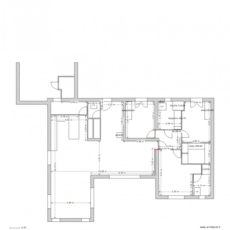 plan cotés. Plan de 0 pièce et 0 m2