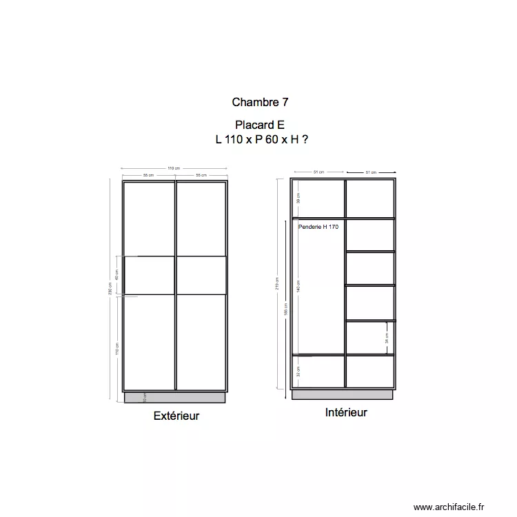 Placard Chambre 7 E. Plan de 