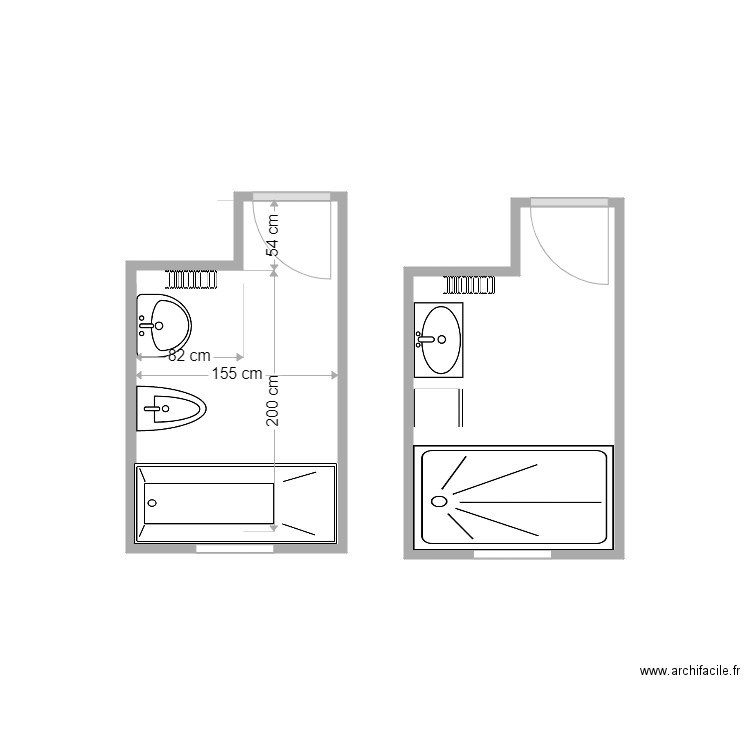 Castelier. Plan de 2 pièces et 7 m2