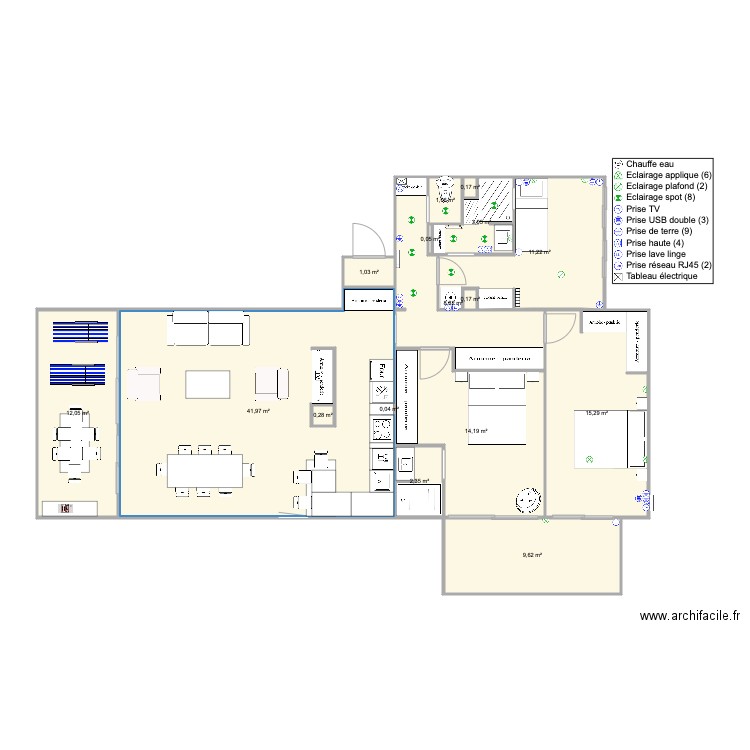 Santa Clara 2 100m2 V1. Plan de 0 pièce et 0 m2