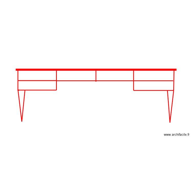 bureau 2 tiroirs. Plan de 0 pièce et 0 m2