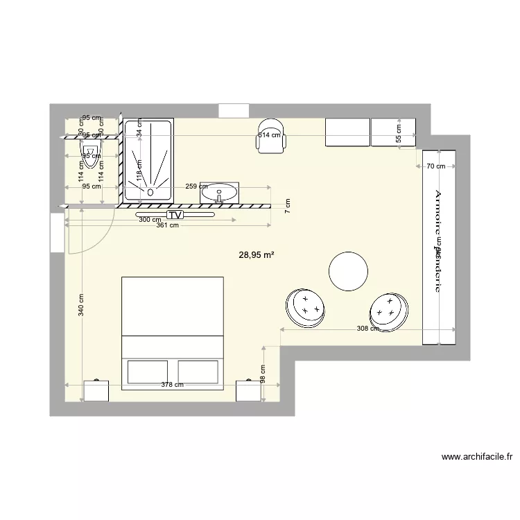 chambre. Plan de 