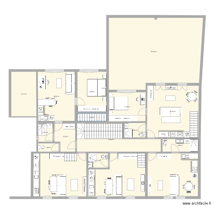 SENEQUE ETAGE 1 PROJET 3. Plan de 0 pièce et 0 m2