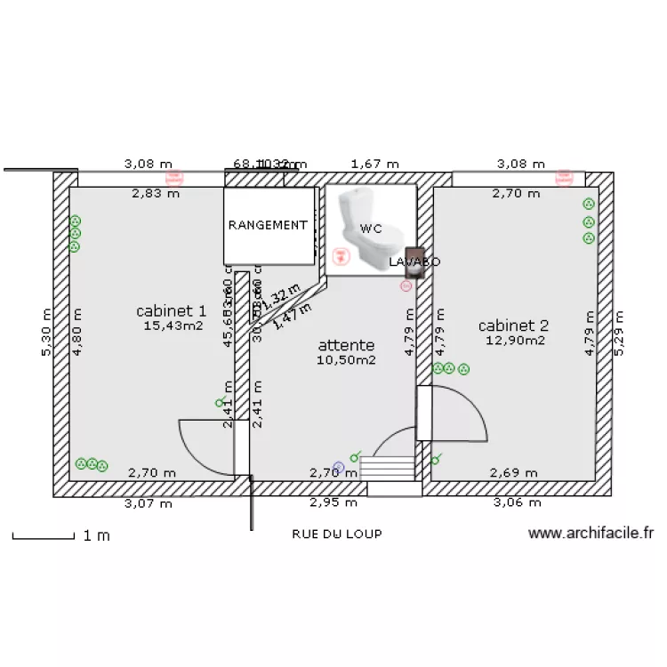MACKIEWICZ DAGNEUX CABINETS ORTHOPHONIE. Plan de 