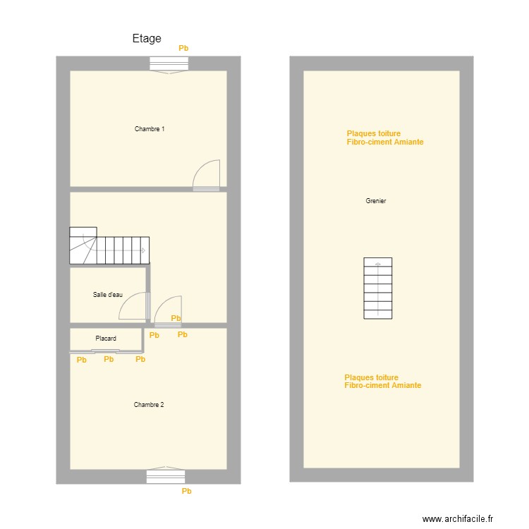 Croquis BRAUER devant Etage . Plan de 0 pièce et 0 m2