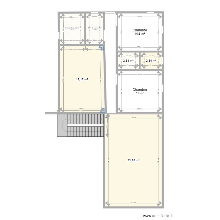 PLAN 1 rene. Plan de 8 pièces et 89 m2