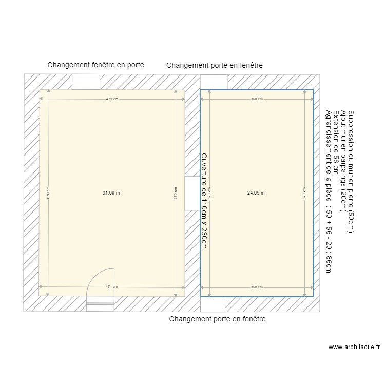 la gob new2. Plan de 2 pièces et 56 m2