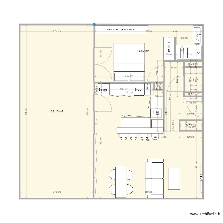 appart perso projet CHAMBRE 1. Plan de 0 pièce et 0 m2