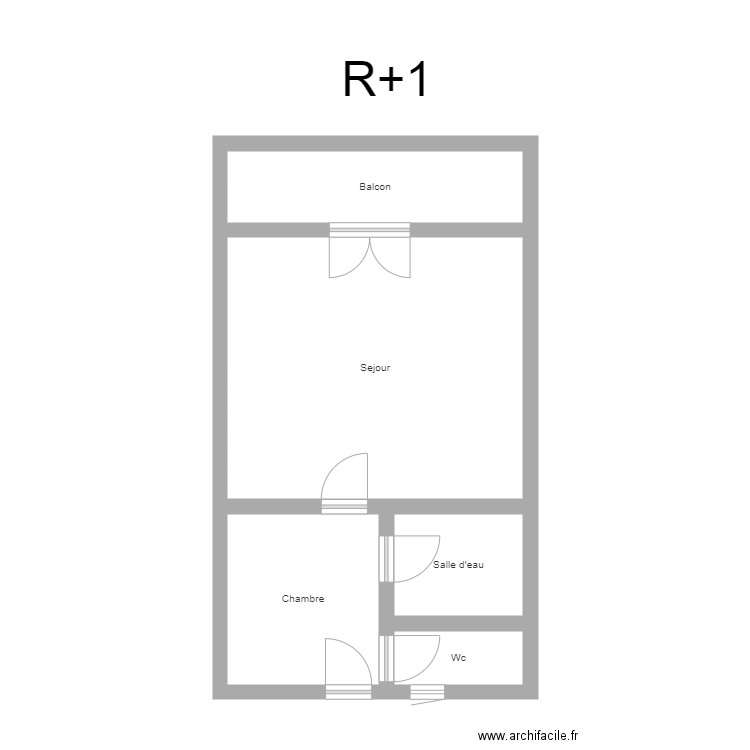 350601384. Plan de 5 pièces et 44 m2