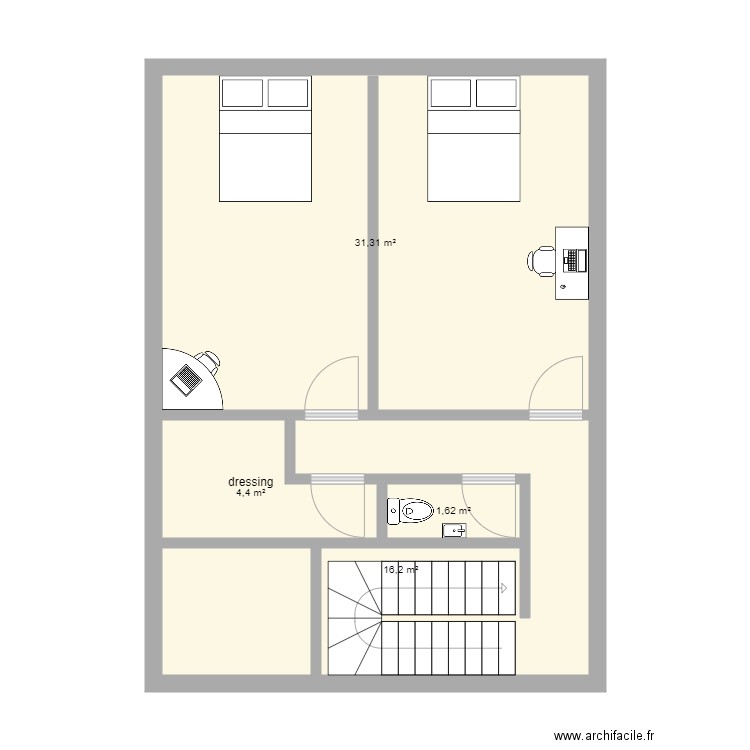 t3 duplex 1er etage modifier. Plan de 0 pièce et 0 m2