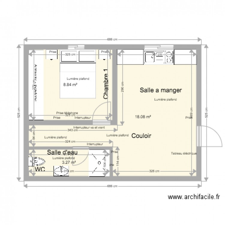 F2 ARRIERE CLO EXISTANT MEUBLE. Plan de 0 pièce et 0 m2