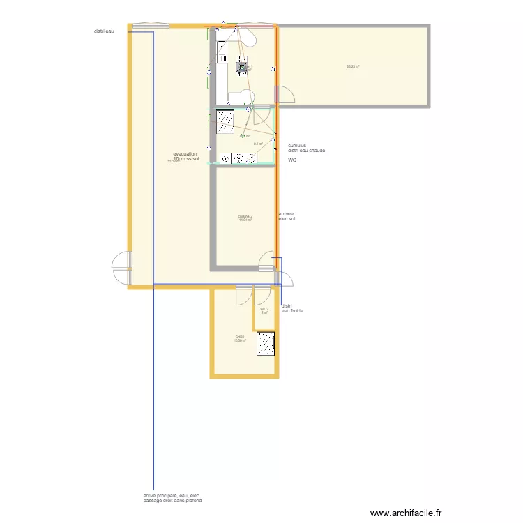 travaux renovation hangar. Plan de 