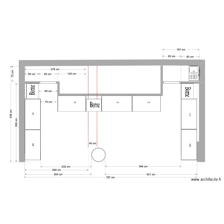 les casiers du port 5. Plan de 1 pièce et 8 m2