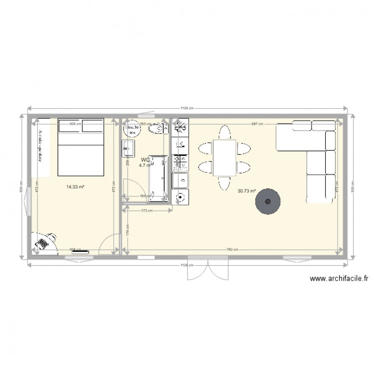 PETITE MAISON EN BOIS 1 CHAMBRE. Plan de 0 pièce et 0 m2