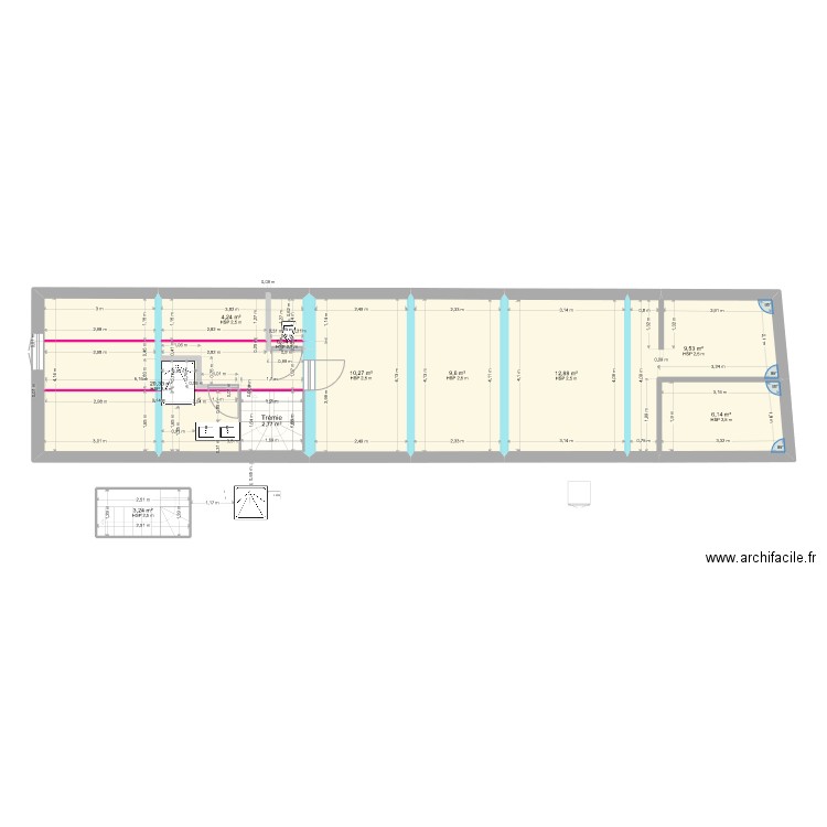 Projet5. Plan de 21 pièces et 152 m2