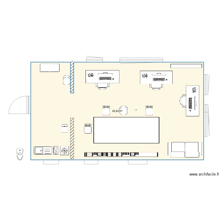 bureau de rédaction. Plan de 0 pièce et 0 m2