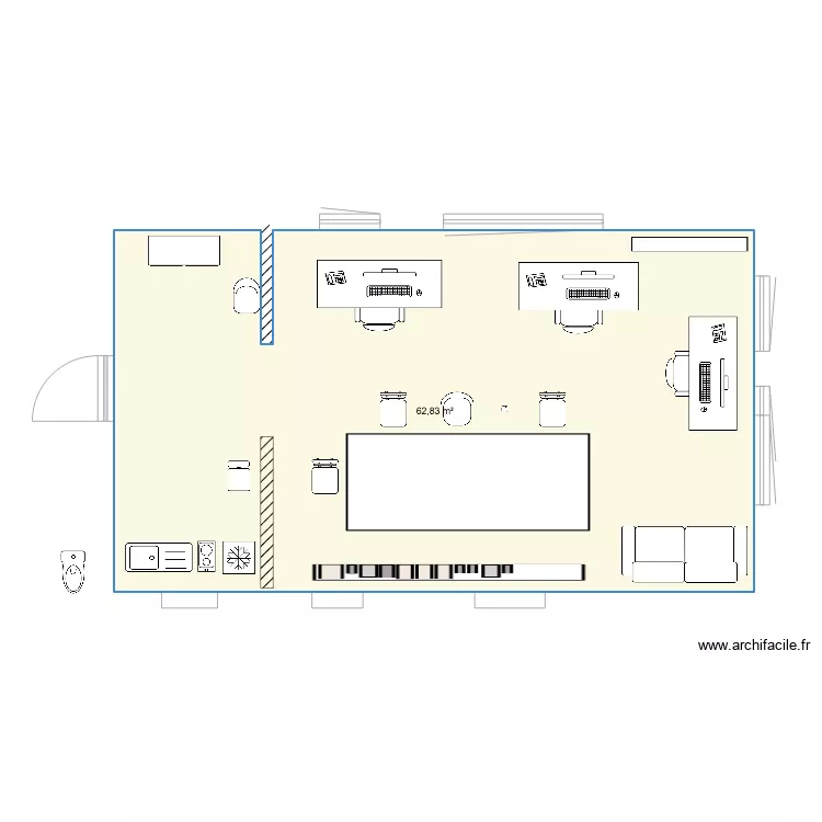 bureau de r&eacute;daction. Plan de 