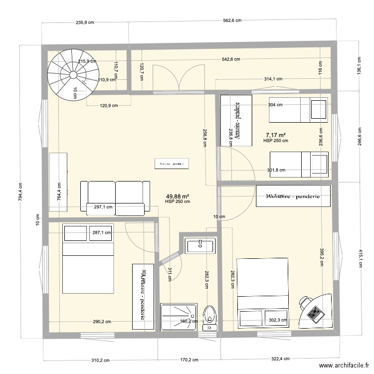 plan Etage 1. Plan de 0 pièce et 0 m2