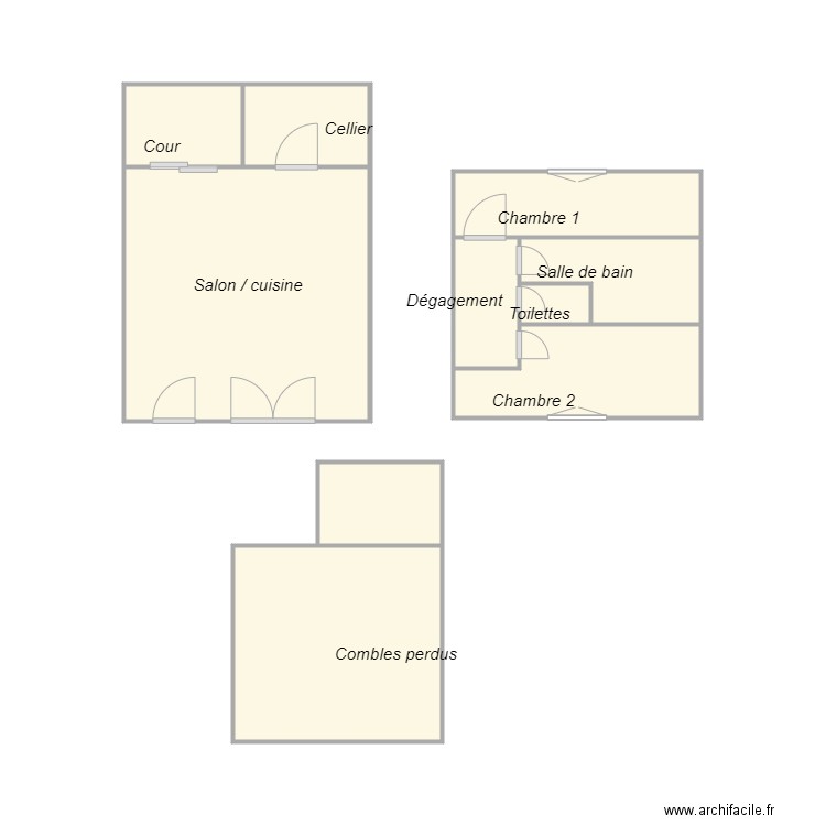 Croquis LACOMBE 12 bis. Plan de 10 pièces et 26 m2