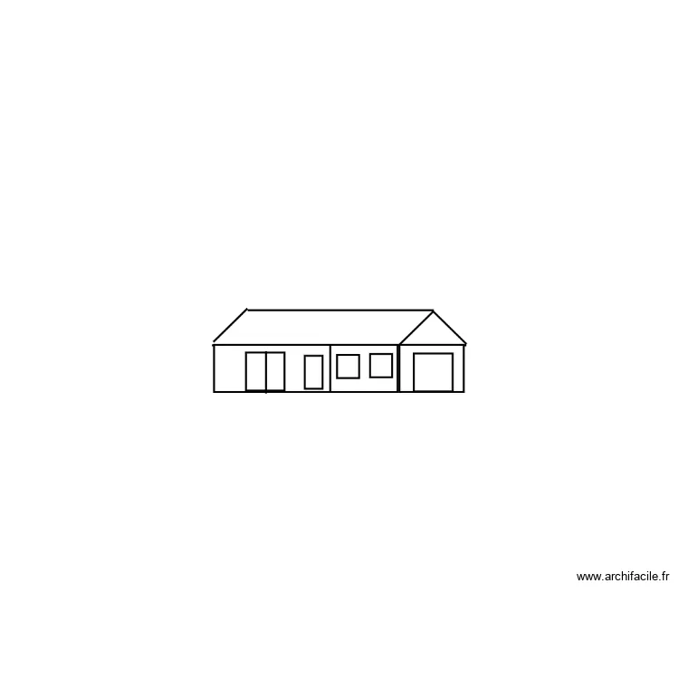 facade est maison actuelle. Plan de facade est maison actuelle. Plan de