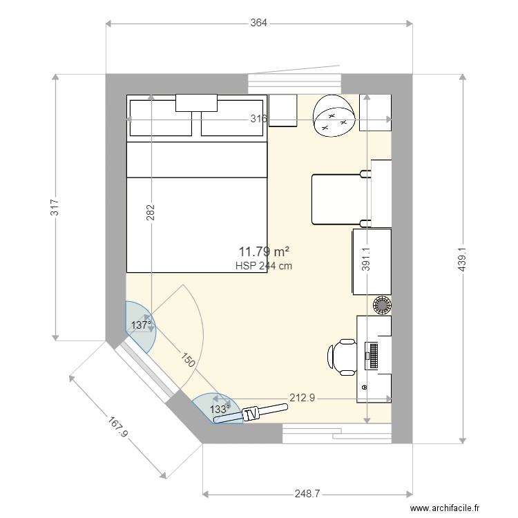 Chambre plan 1. Plan de 0 pièce et 0 m2