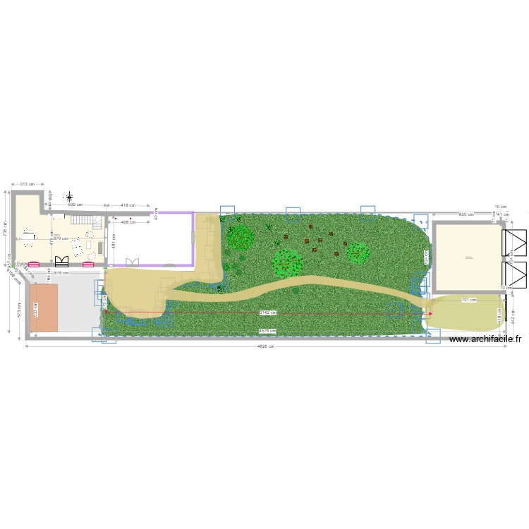 cotation jardin . Plan de 0 pièce et 0 m2