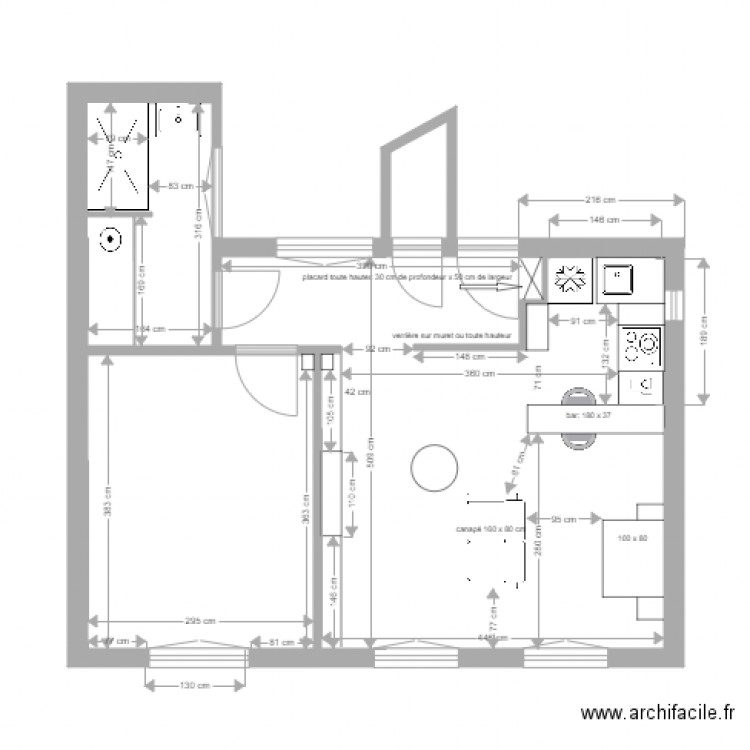 Appartement Olivier Eglem 12 novembre version 5. Plan de 0 pièce et 0 m2